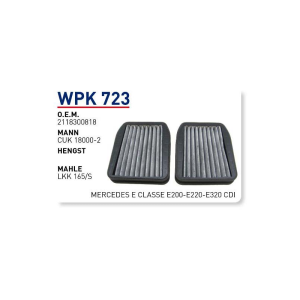 Wpk723 oem 2118300818 Mercedes e classe e200-e220-e320 cdi otomobil polen filtre pollen filter