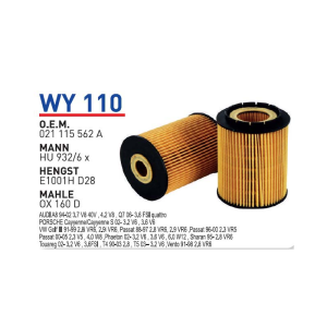 Wy110 oem 021115562A Mercedes 638 v 280 104 otomobil yağ filtre oil filter