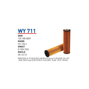 Wy711 oem 1201800009 Mercedes 129-140-120 otomobil yağ filtre oil filter