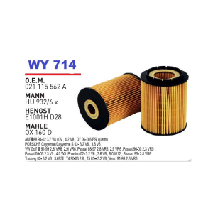 Wy714 oem 021115562a Mercedes e-g-m-s klasse 638-104 otomobil yağ filtre oil filter