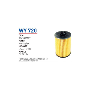 Wy720 oem 2661800009 Mercedes a klasse (w169) 04-12 b klasse (w245) 05-11 otomobil yağ filtre oil filter