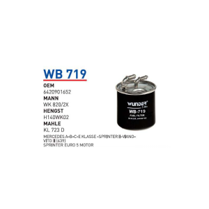 Wb719 oem 6420901652 Mercedes a-b-c e-klasse sprinter II viano-vito II (639) sprinter euro 5 otomobil yakıt filtre dizel fuel filter diesel