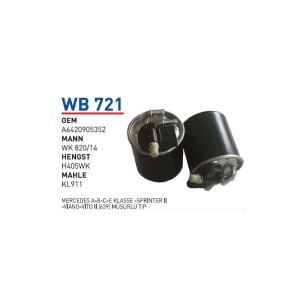 Wb721 oem A6420905352 Mercedes a-b-c-e-klasse-sprinter II-viano-vito II (639) otomobil yakıt filtre dizel fuel filter diesel