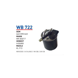 Wb722 oem A6510901652 Mercedes c-e-klasse c 180 cdi c 200 cdi otomobil yakıt filtre dizel fuel filter diesel