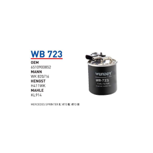 Wb723 oem 6510900852 Mercedes sprinter II vito II vito III otomobil yakıt filtre dizel fuel filter diesel