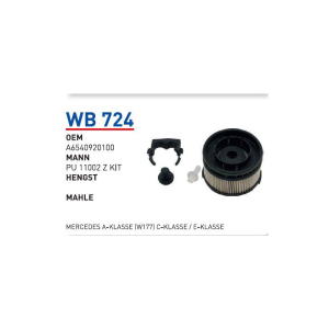 Wb724 oem A6540920100 Mercedes a-klasse (w177) c-klasse e-klasse otomobil yakıt filtre dizel fuel filter diesel