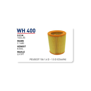 Wh400 oem 1444.A5 peugeot 106 1.4 d-1.5 d (cs449a) otomobil hava filtre air filter
