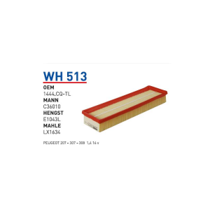 Wh513 oem 1444.CQ-TL peugeot 207-307-308 1.4 16 V etj3j4 otomobil hava filtre air filter