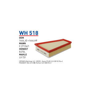Wh518 oem 1444.JO-1444.H9 peugeot 306 2.0 hdi 0699 otomobil hava filtre air filter