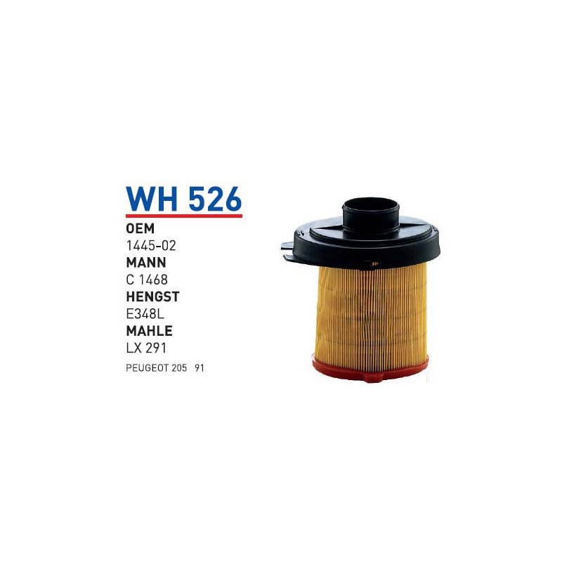 Wh526 oem 1445-02 peugeot 205-91 otomobil hava filtre air filter