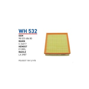 Wh532 oem 9802348680 peugeot 308-3008 ym otomobil hava filtre air filter
