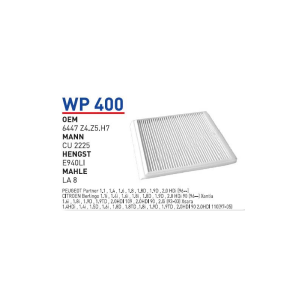 Wp400 oem 6447Z4.Z5.H7 peugeot partner E.M otomobil polen filtre pollen filter