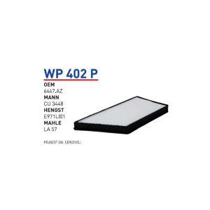 Wp402P oem 6447.AZ peugeot 206 otomobil polen filtre pollen filter