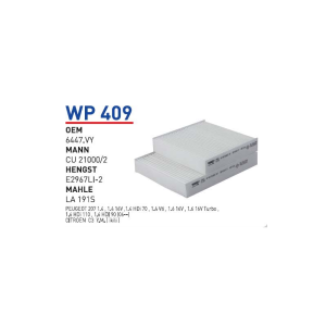 Wp409 oem 6447.VY peugeot 207 otomobil polen filtre pollen filter