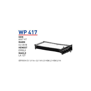 Wp417 oem 6447ht citroen c5 otomobil polen filtre pollen filter
