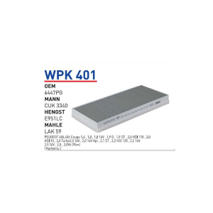 Wpk401 oem 6447pg peugeot 406-406 coupe otomobil polen filtre pollen filter