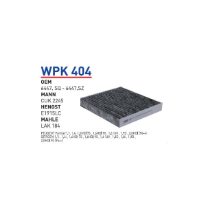 Wpk404 oem 6447.Sq-6447.SZ peugeot partner II otomobil polen filtre pollen filter