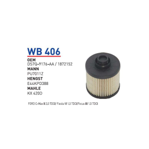 Wb406 oem DS7Q-9176-AA/1872152 peugeot 308-508 partner tepe 1,6 hdi otomobil yakıt filtre dizel fuel filter diesel