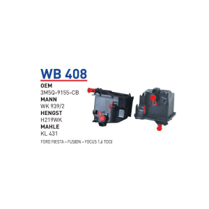 Wb408 oem 3M5Q-9155-CB peugeot  206-207-307-308-407 partner 1.6 hdi otomobil yakıt filtre dizel fuel filter diesel