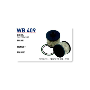 Wb409 oem 9820226380 peugeot 301-308 otomobil yakıt filtre dizel fuel filter diesel