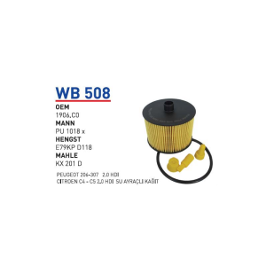 Wb508 oem 1906.CO peugeot 206-307 2.0 hdi otomobil yakıt filtre dizel fuel filter diesel