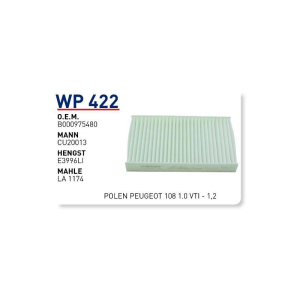 Wp422 oem B000975480 peugeot 108 1.0 vti-1,2 otomobil polen filtre pollen filter