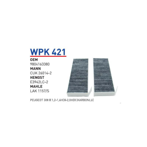 Wpk421 oem 9804163380 peugeot 308 II 1,2-1,6 hdi-2,0 hdi otomobil polen filtre pollen filter