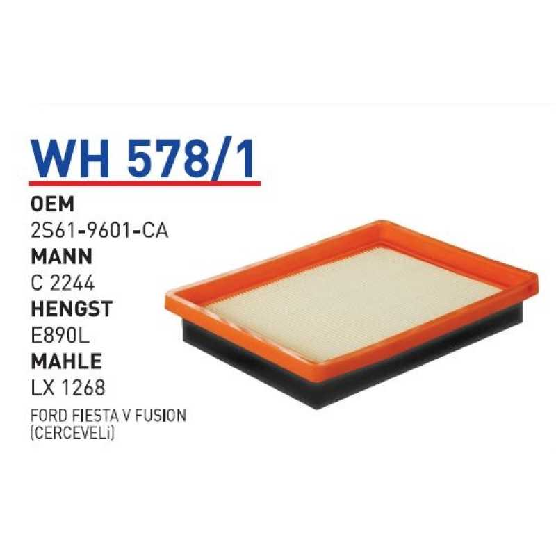 Wh578/1 oem 2S61-9601-CA ford fiesta V 02 fusion otomobil hava filtre air filter