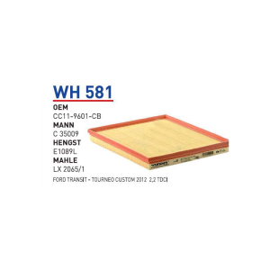 Wh581 oem CC11-9601-CB ford transit-tourneo-custom 2,2 tdci 2012 otomobil hava filtre air filter